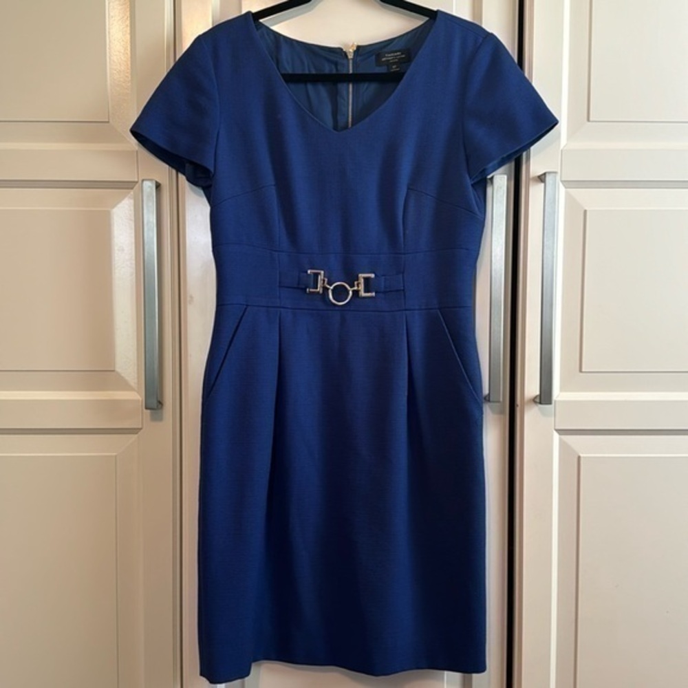 Tahari ASL dress, size 6 petite, royal blue
